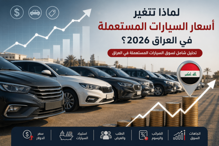 تحليل أسعار السيارات المستعملة في العراق 2026 والعوامل المؤثرة على السوق مع عرض سيارات اقتصادية