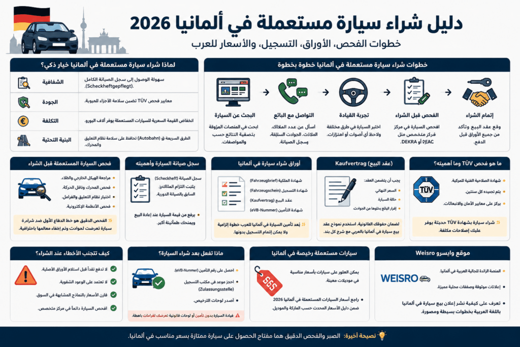 شراء سيارة مستعملة في ألمانيا للعرب 2026